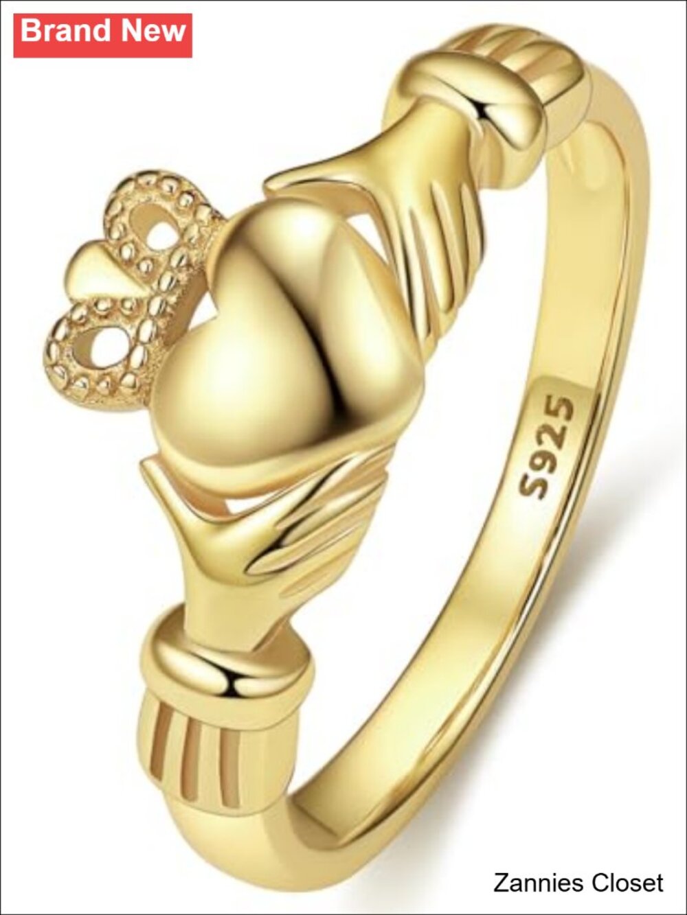 💍 925 Sterling Silver Claddagh Ring Celtic Knot Band Stackable Gift for Her